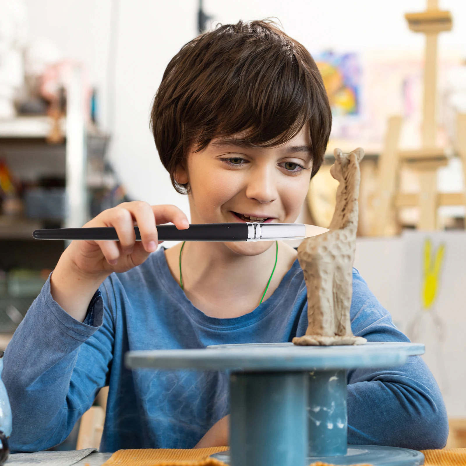 

9Pcs Clay Color Shaper Tool Set Black Delicate Fingerprint Removal for Sculpting Modeling Painting Clay Color Shaper