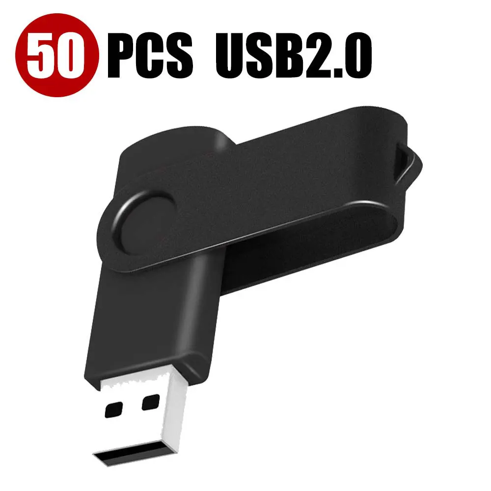 50pcs/lot Metal Usb2.0 Flash Drive 128GB Pendrive 64gb Cle High Speed Memoria Usb Stick 32GB 16GB 4GB Pen Drive Free Custom Logo