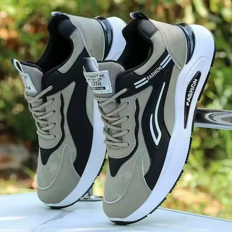 

Men's Casual Leather Running Shoes Anti-Slip Waterproof Spring Autumn Trendy Sports Shoes