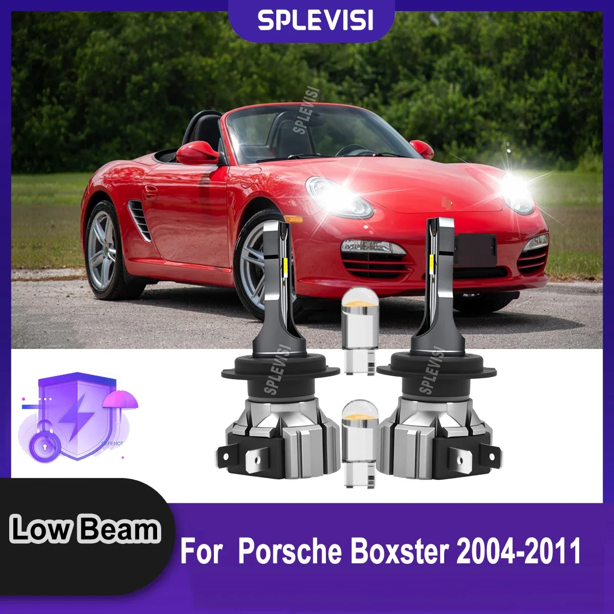 H7 477 LED 12v 6000K Headlight Low Dipped Bulbs Optimal Performance For Porsche Boxster 2004 2005 2006 2007 2008 2009 2010 2011