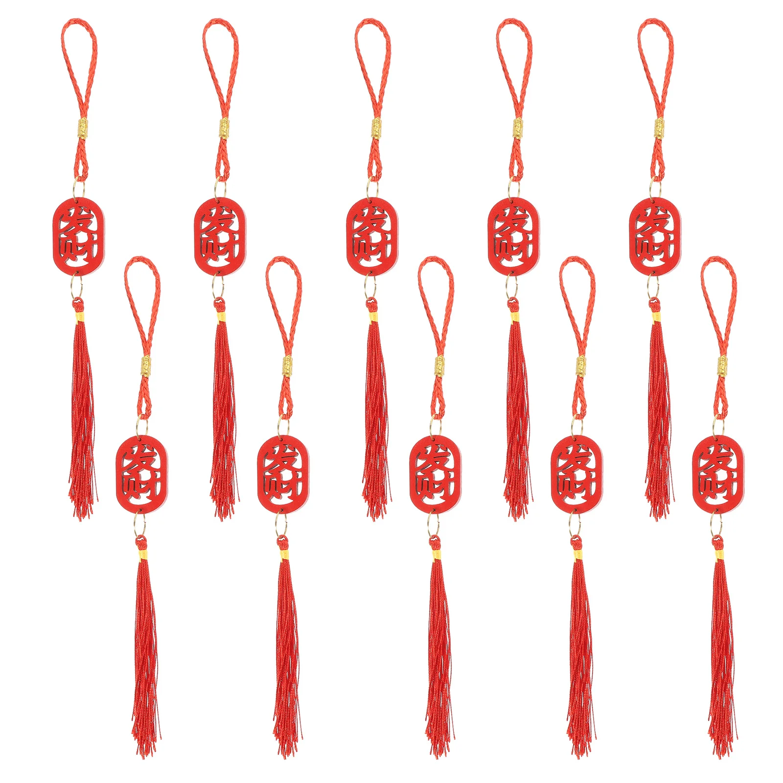 

25pcs Wooden Pendant Chinese Style New Year Hanging Decor For Home Office Wall Door Car Festival Interior Fa Cai Charm