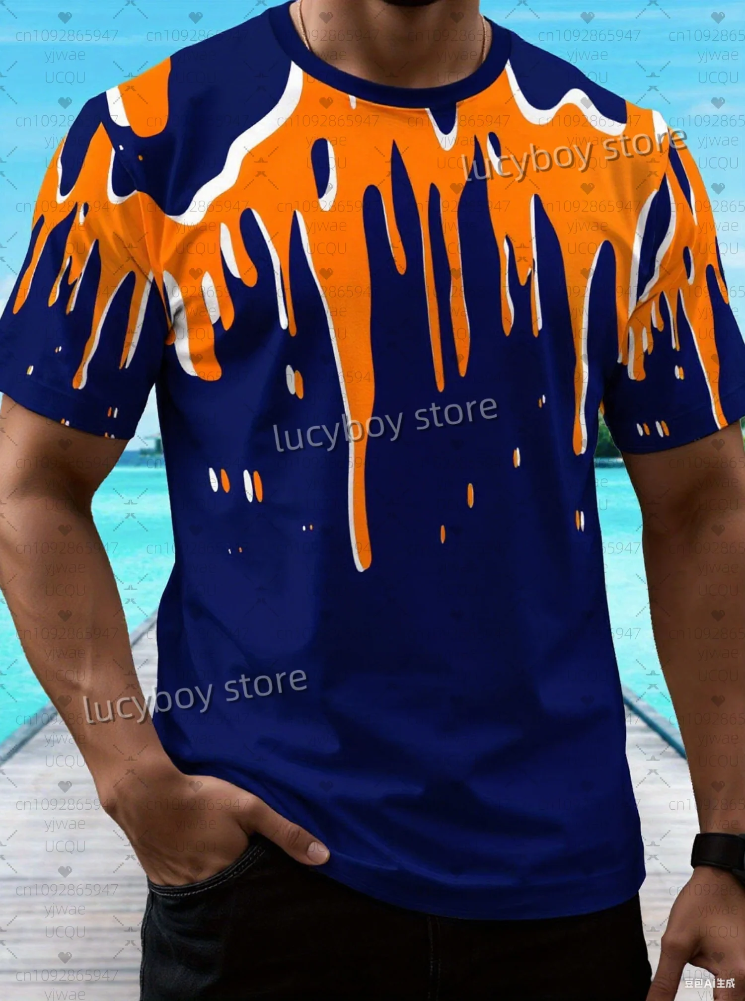 

2025 Mens Mens Quick Dry Gym T-Shirt Man Short Sleeves Sportwear Graphic T T-Shirt Color-Block Graphic T Shirts Men Clothing