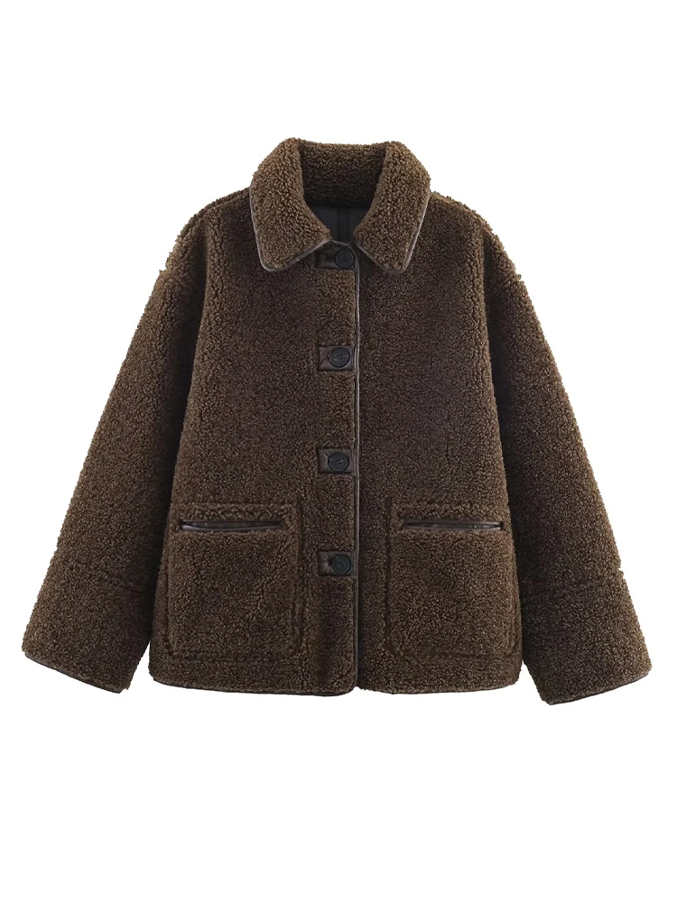 

HH Elegant Women Long Sleeve Lapel Buttons Pocket Design Street Style Jacket Woman Warm Casual Slim Autumn Winter Jackets