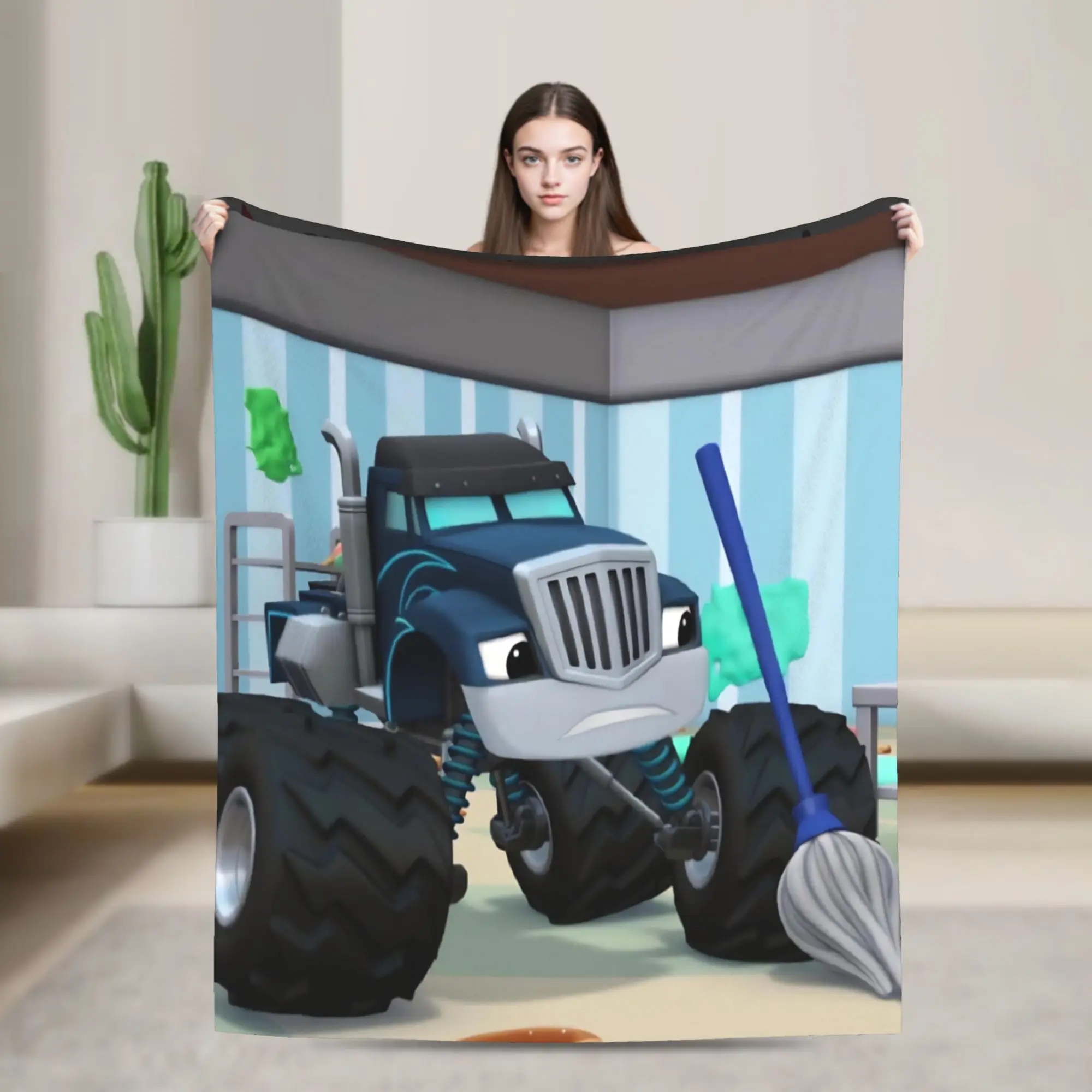 Blaze and the Monster Machines Throw Blanket for Couch  Fuzzy Soft Plush Blanket 50x60 Inches Multiple Sizes Bedspread