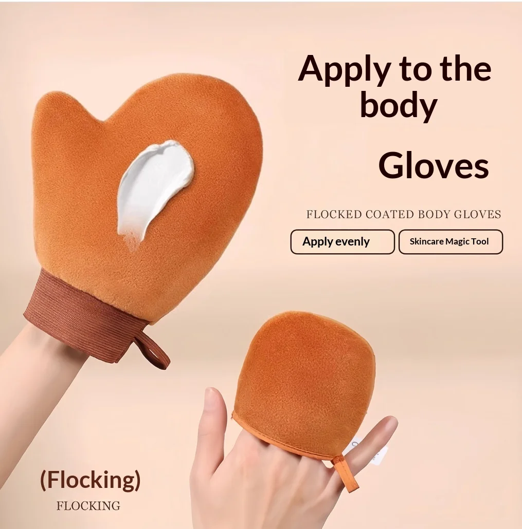 Body Lotion Glove Self-Tanning Mitt Double-Sided Prevents Sticky Hands Applicator Quick Dry Flocking Glove Applicator