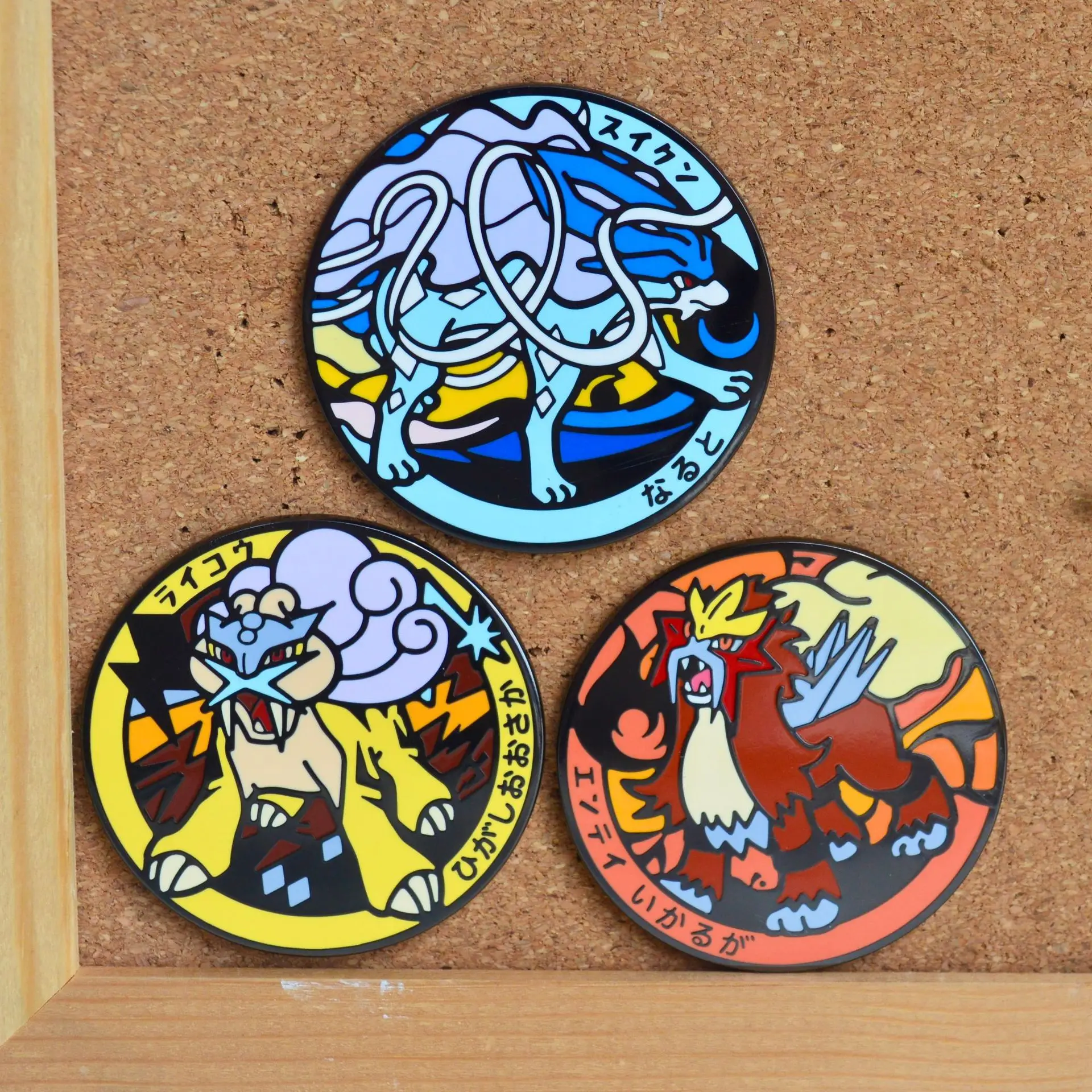 Entei Suicune Raikou Pins Metal Pendant Anime Legend Monsters Badges Japanese Game Brooches for Backpack Clothing Lapel ACG Toys