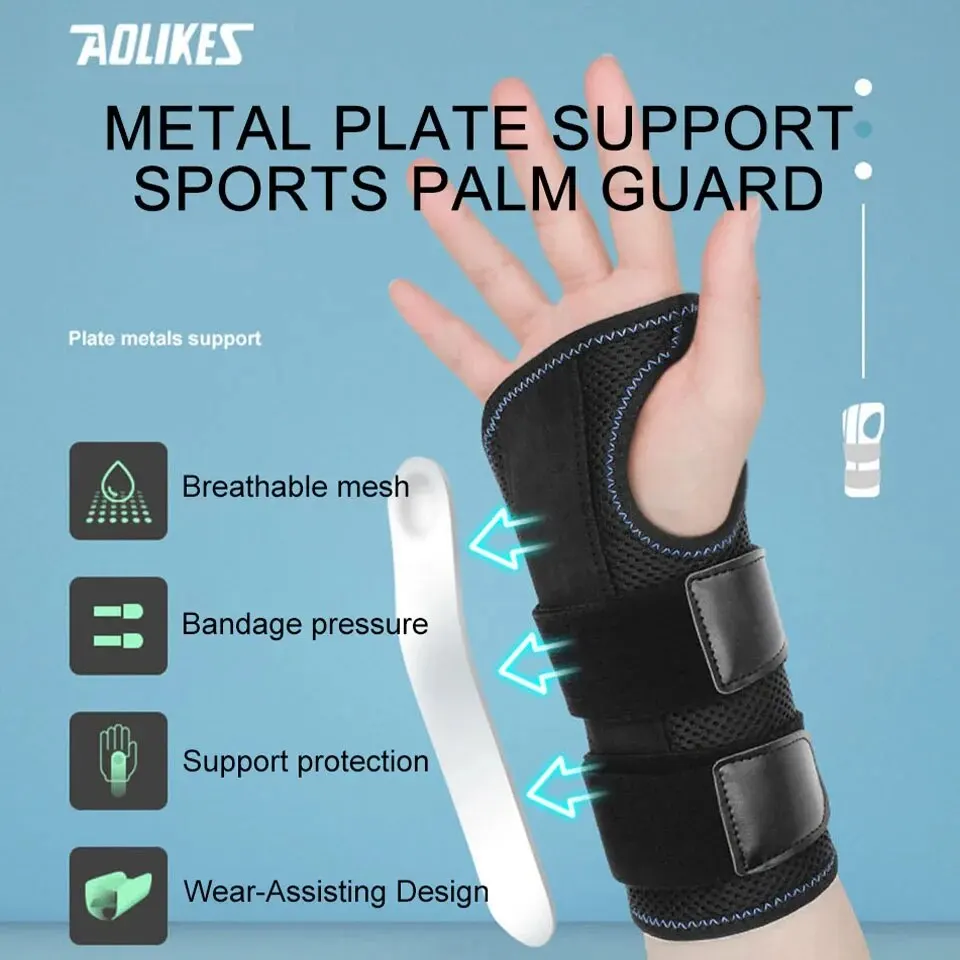 AOLIKES 1PCS Wrist Brace for Carpal Tunnel Arthritis, Wrist Support with Splints Compression Hand Support for Tendonitis Sprain