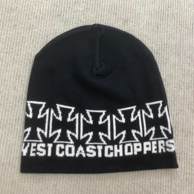 2026 Spring/Summer New Jacquard Wool Trendy Brand Hat Y2K New Hip Hop Fashion Brand Cross Medal Same Knitted Hat