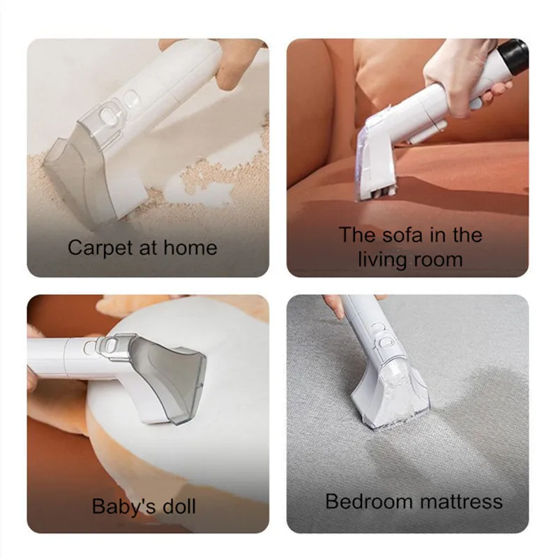 Fabric Sofa Cleaning Machine Household Cleaner Spray Suction Integrated Carpet Curtain Mattress Cleaner Home White Handle