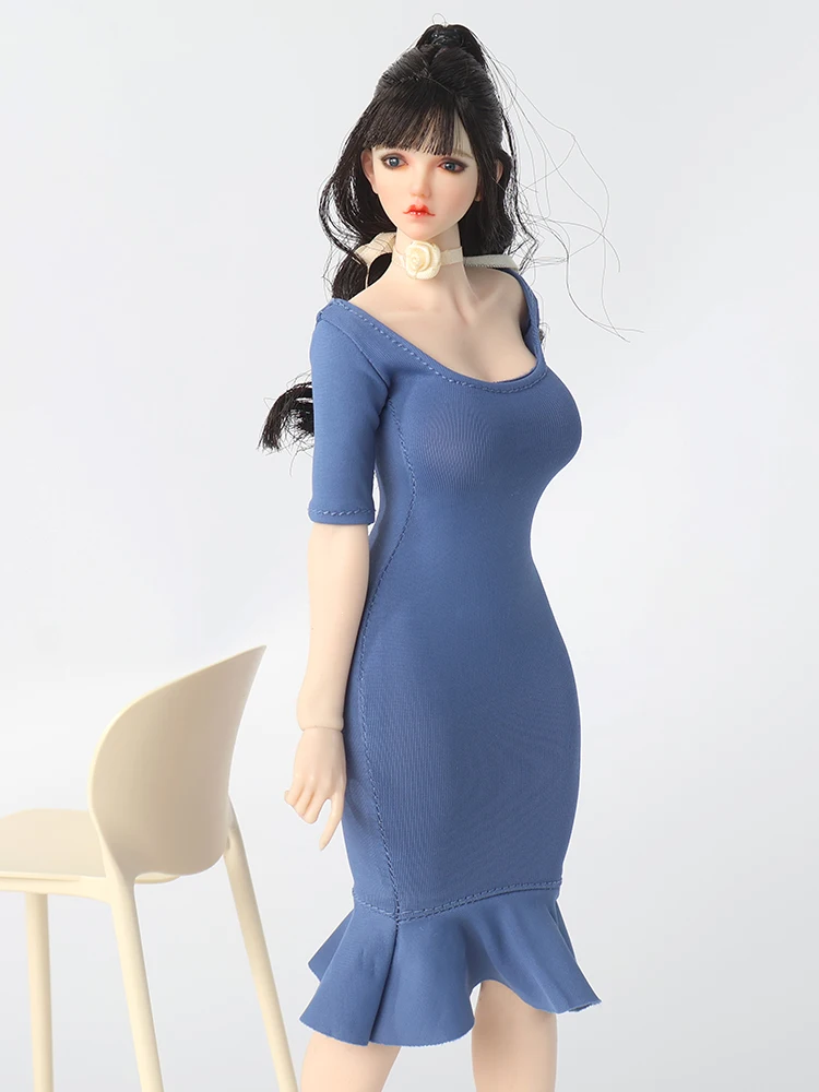 1/6 Maßstab Damen-Stretchkleid mit eng anliegender Hüftpartie und Fischschwanz-Design, Puppenkleidung Zubehör für 12-Zoll-Actionfiguren. – Detail 5