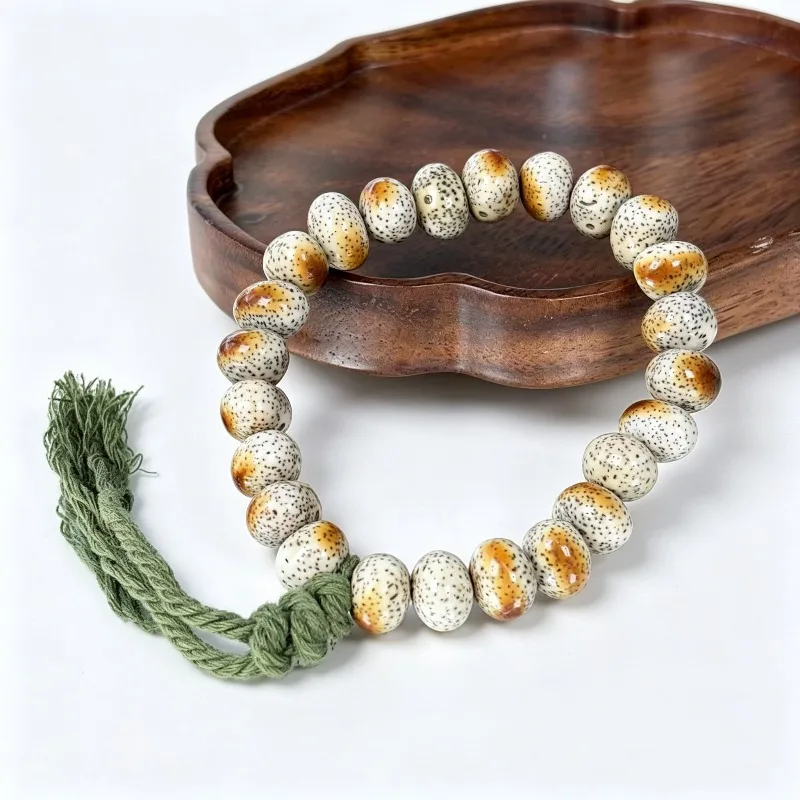 Chinese Style Lucky Good Fortune 14mm Fire Cloud Star Moon Bodhi Mala Beads Unisex Prayer Handheld Wenwan Bracelet Blessing Spir