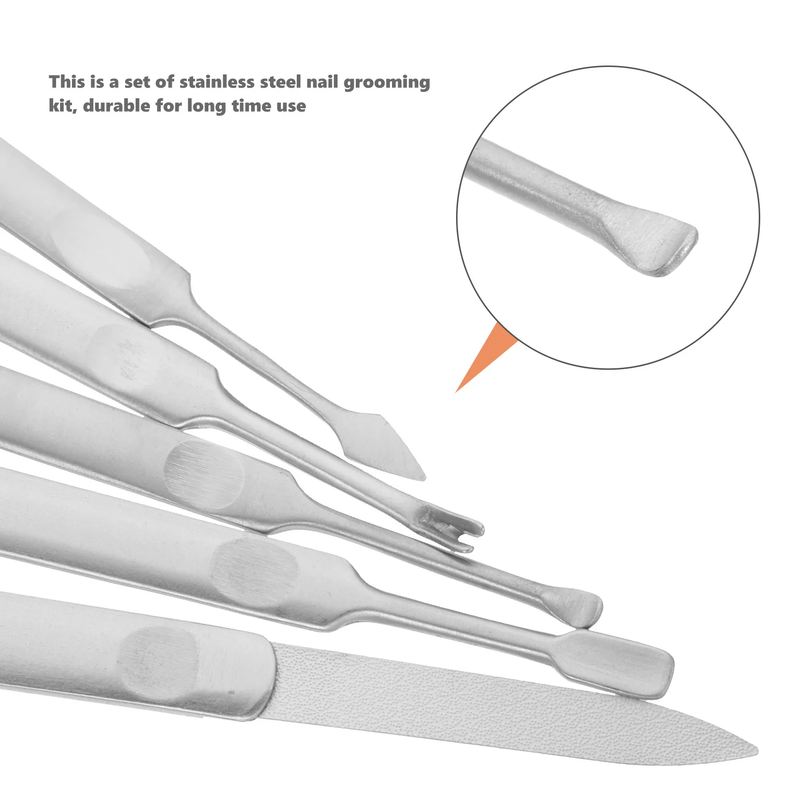 

5Pcs Heavy Duty Stainless Steel Nail Grooming Kit Manicure Pedicure Set Cuticle Cleaners Gift for Men Women Nail Grooming Kit