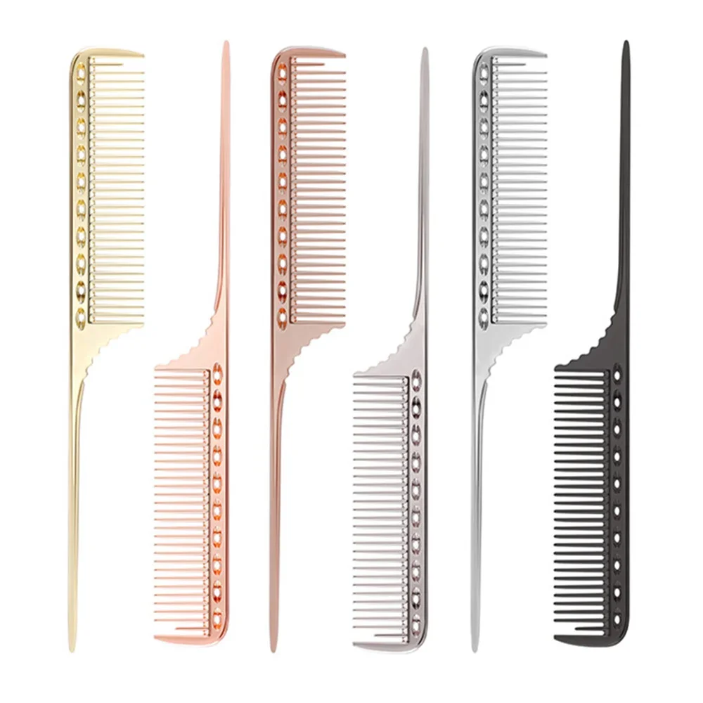 Metal Hair Comb Rat Tail Hairdressing Combs Hair Cutting Dying Hair Parting Comb Curly Hairs Brush Barber Tools Salon Accessarie