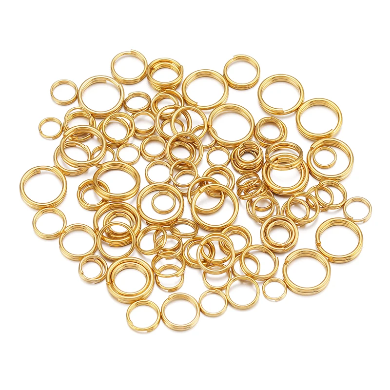 100/50 pcs Stainless Steel Split Rings Open Double Jump Ring Key Chains Connectors DIY Jewelry Findings Supplies