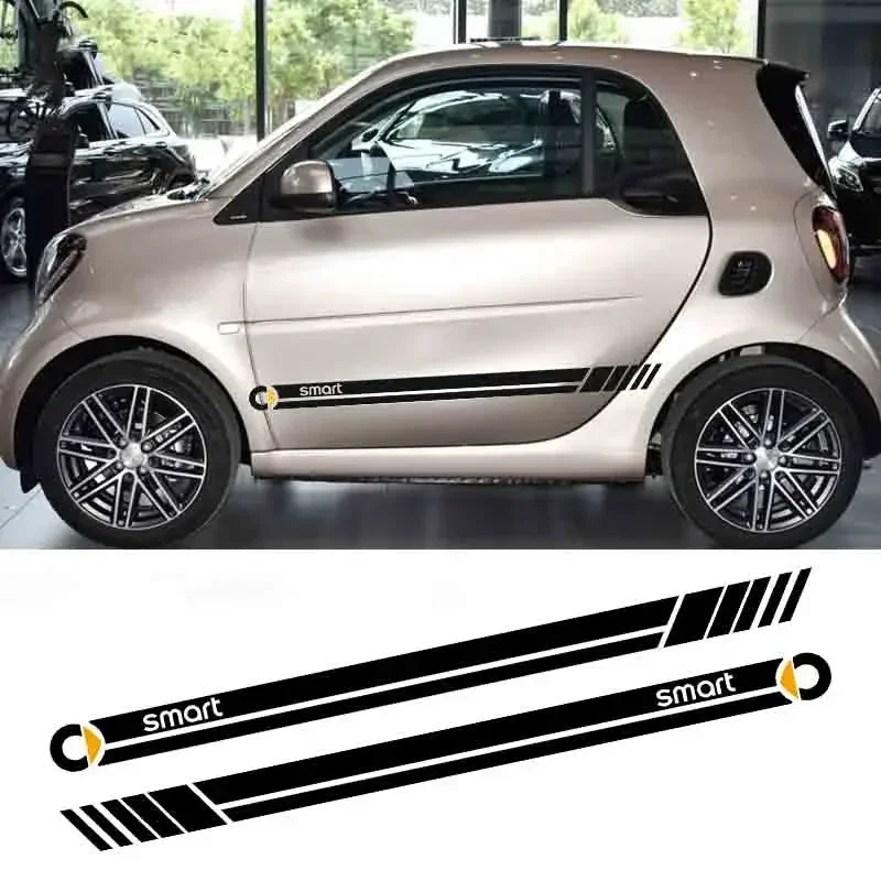 Car Styling Side Skirt Stripes Sticker Auto Graphics Vehicle Decals For Smart Forease Fortwo 453 Forfour 451 Fourjoy Forspeed