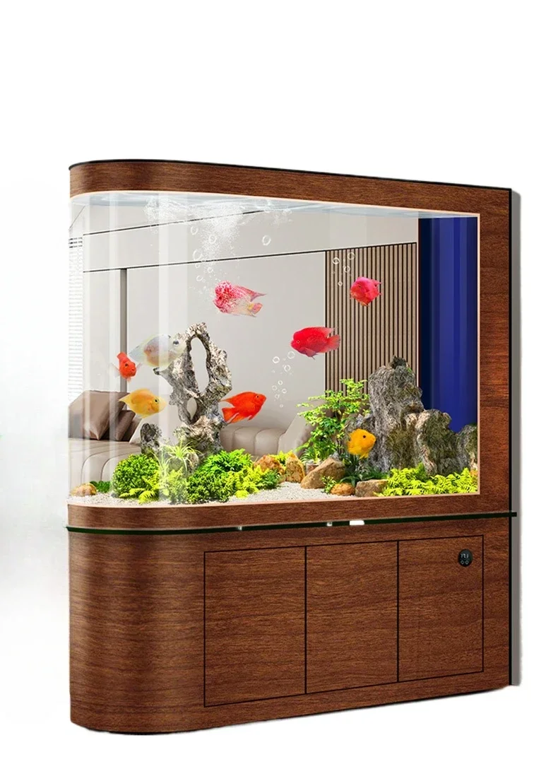 

Screen fish tank new living room water-free creative bullet aquarium partition