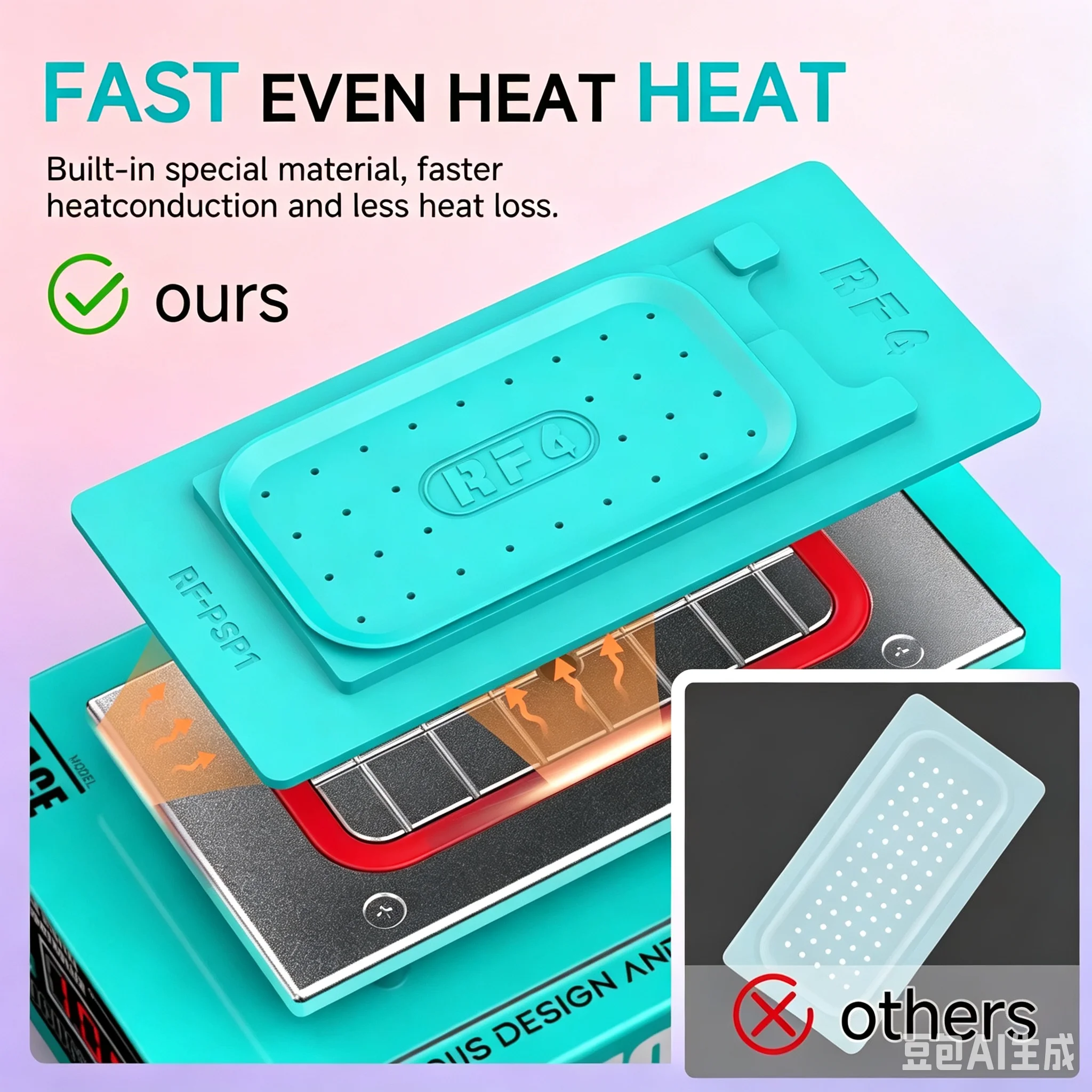 RF4 Universal Mobile Phone Repair Separator — Non-slip, Heat-resistant Silicone Mat (for Screen Separation)