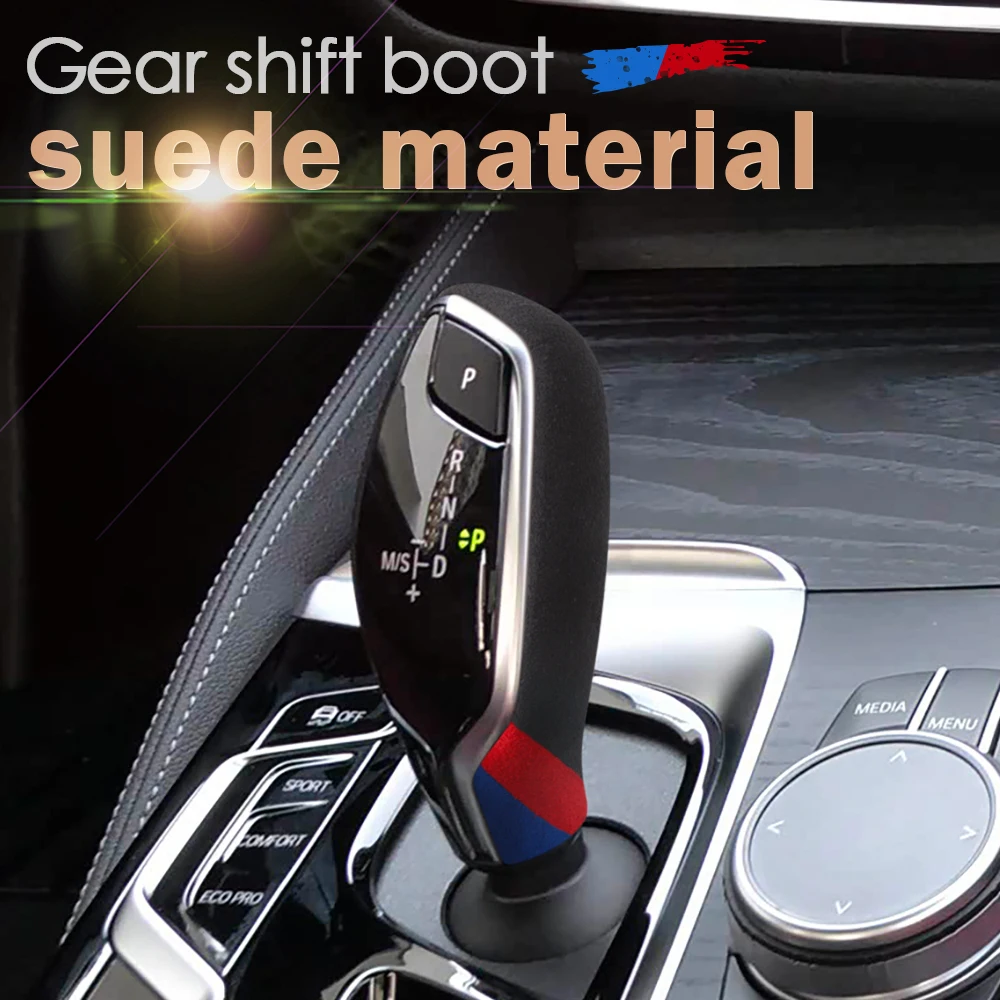 

Car Suede Leather Gear Shift Knob Cover Trim Compatible with BMW G30 G31 6GT G32 G11 G12 X3 G01 X4 G02 Accessories