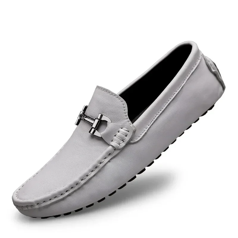 2025 New Couple Shoes Woman Fashion Casual Shoes Genuine Leather Loafers Moccasins Slip on Men Flats Driving Shoes Luxury Brand
