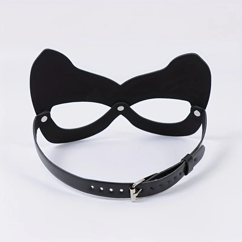Máscara de olho de gato de couro PU gótico - Capa facial para Halloween, máscaras de feiras renascentistas, fantasias temáticas