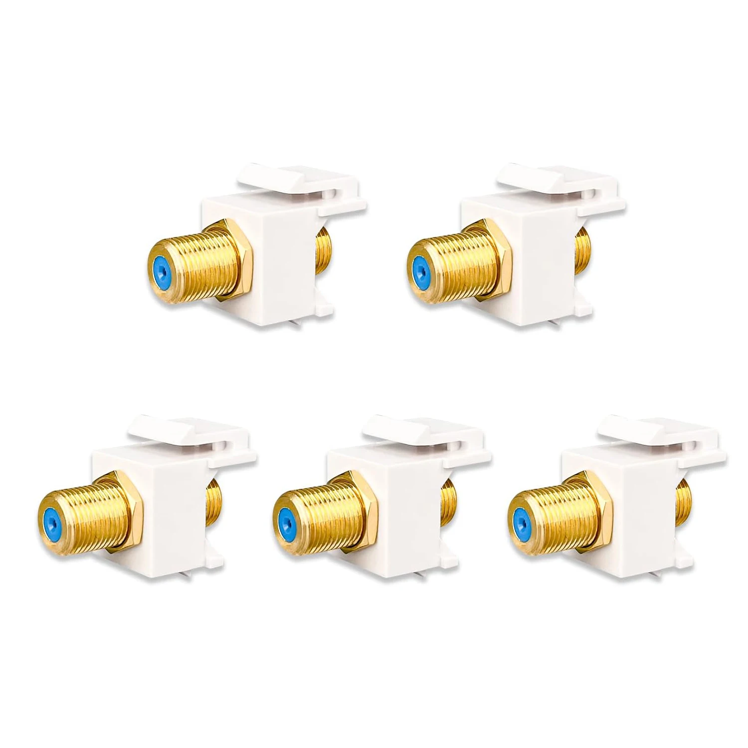 ZoeRax 10-Pack Coaxial Keystone Jack Insert, Gold-Plated RG6 Keystone Jack Insert F-Type Keystone Connectors