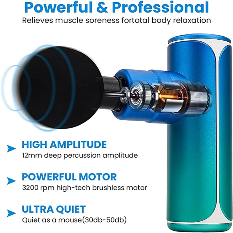 Arma portátil do massager do músculo da percussão para o alívio da dor super silencioso mini handheld massageadores elétricos para o tecido profundo dos músculos