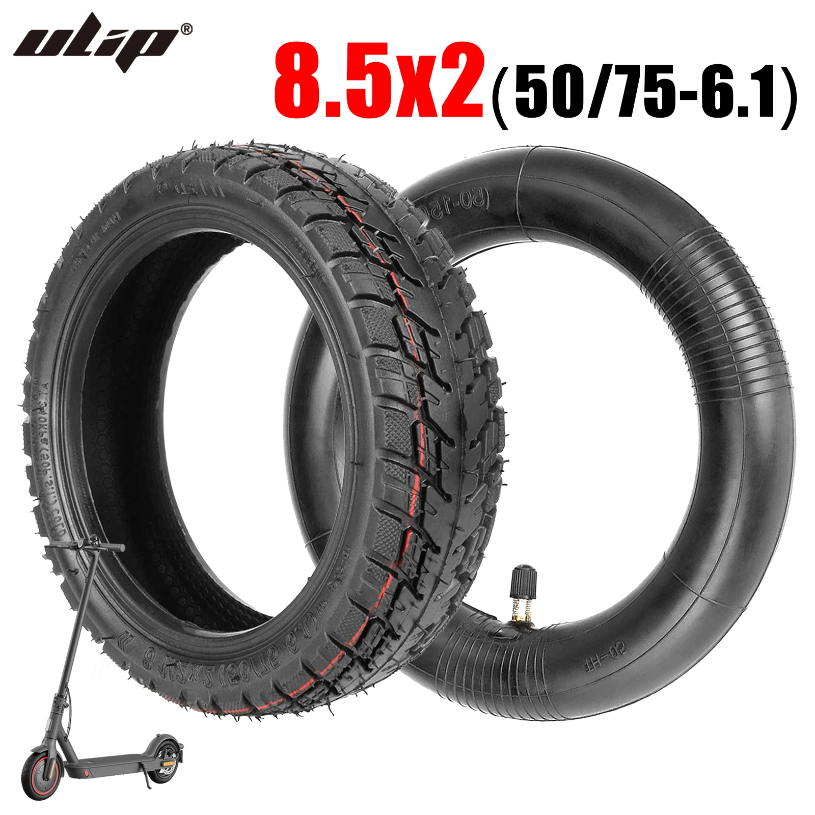 Ulip 8.5Inch 8.5x2(50/75-6.1) Off-road Tire & Inner Tube Kit for Xiaomi M365 1S Pro 2 Mi3 E-Scooter 8 1/2x2 Thickened Tire Parts