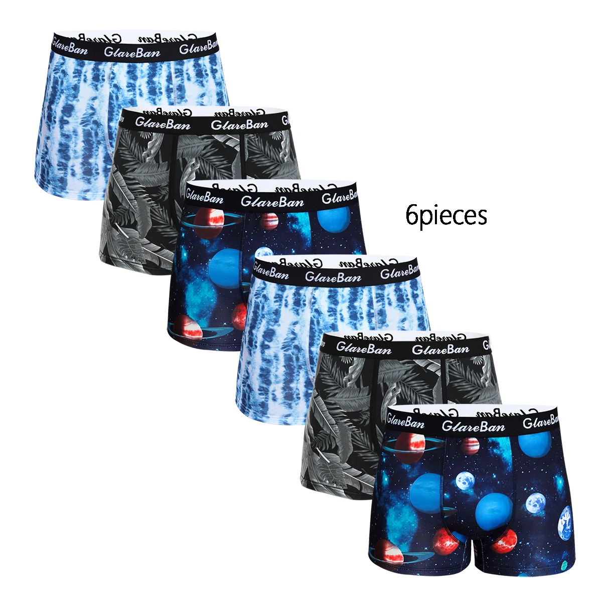 6pcs Pack Print Brand Boxer Shorts Fashion Style Men Panties Underwear Male And Underpants For Homme Luxury Set Box Slips