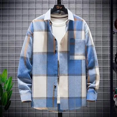 

Мужская повседневная деловая офисная одежда из полиэстера Cheered irt Long Sve Youth Briti Sle с фланелевым принтом в горошек