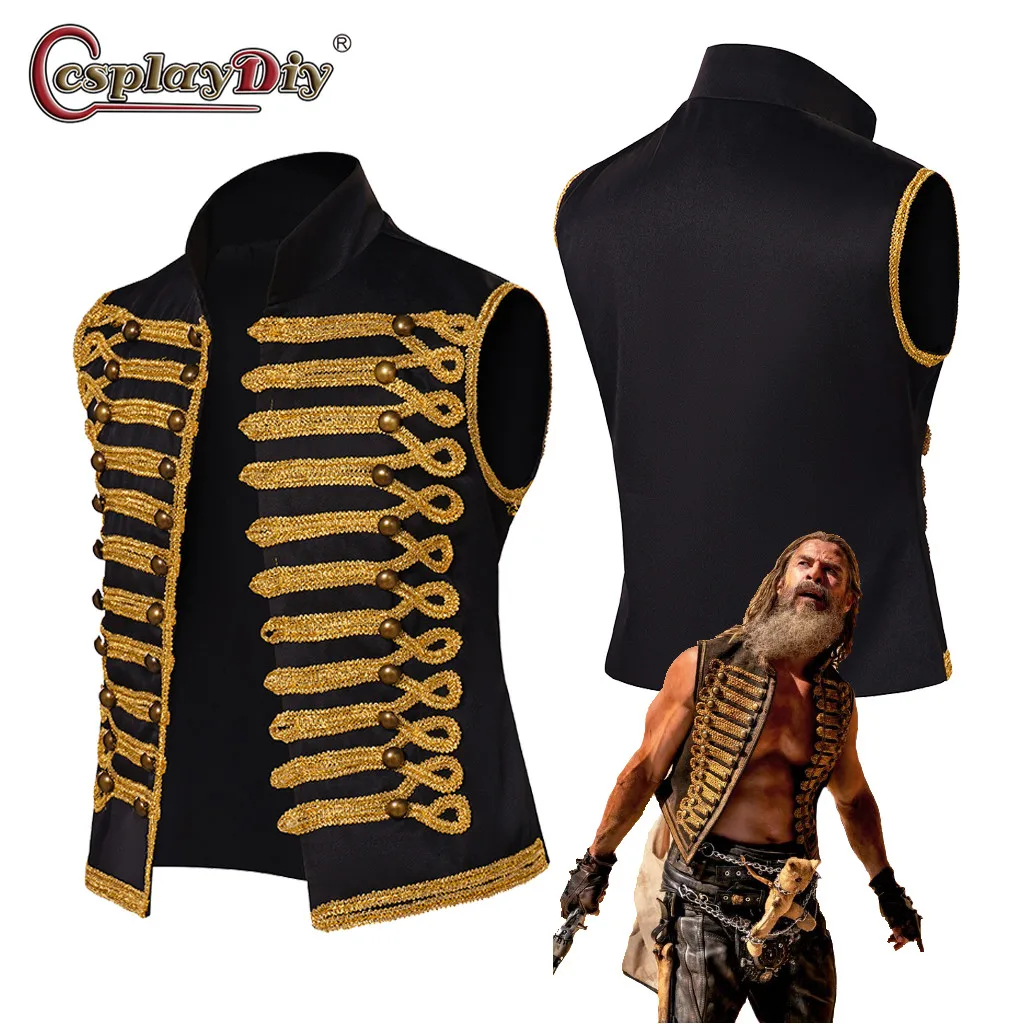 

Furiosa Cosplay Max costume Vest Men's Sleeveless Military Drummer Parade Jacket 1960's Napoleonic Hussars Uniform Tunic vest