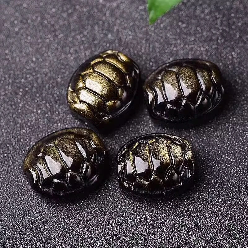 5PCS Natural Golden Obsidian Shell Carving Bucket Bead Healing Reiki With Hole Fashion Jewelry For Friends Gift 16X18MM