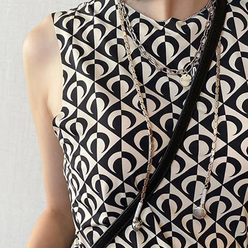 

Весенняя женская приталенная майка с ромбовидным принтом, базовый слой, неиспускаемый, средний узор, цельная, обычная длина