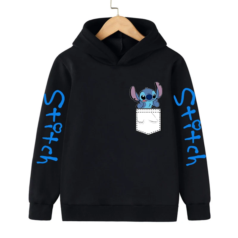 New in Cool Stitch Hoodie Children Cartoon Clothes Kid Girl Boy Lilo and Stitch Sweatshirt Manga Hoody Baby Casual Top