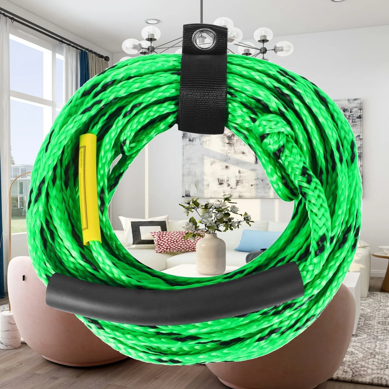 Durable Polyethylene Tow Rope 2600 Break Strength Boat Towing Line for Inflatable Tube Kneeboard Ski Rope Camping Gear