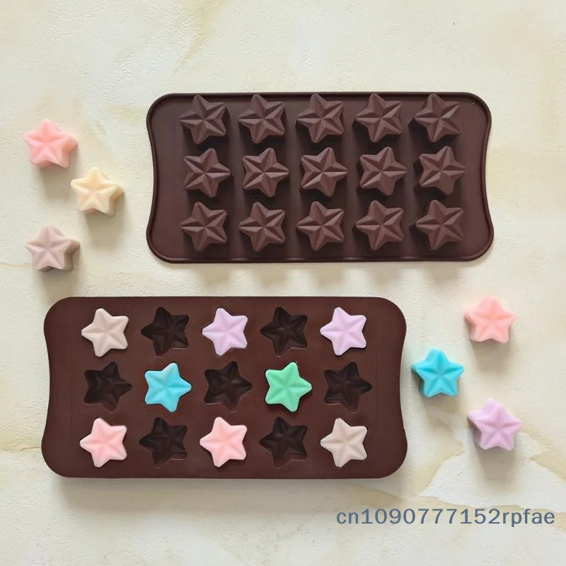 {NN72} 1 Pc Five-Pointed Star Silicone Chocolate Mold Creative Jelly Christmas Candy DIY Home Baking Mold