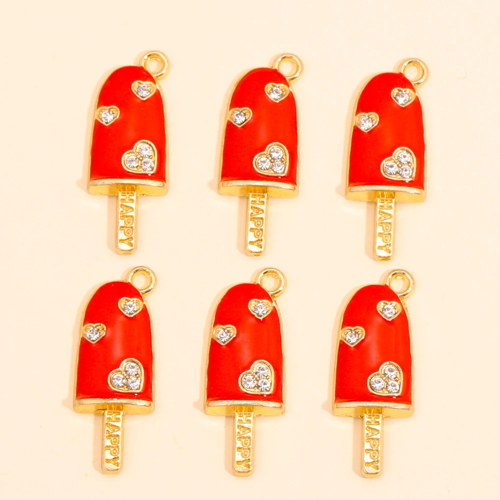 10 Stück Mix Weihnachts-Charms, 12 Stile, glänzender Zirkon, Schneeflocke, Weihnachtsbaum, Süßigkeiten-Anhänger, Ohrringe, Halskette für DIY-Schmuckherstellung – Detail 13
