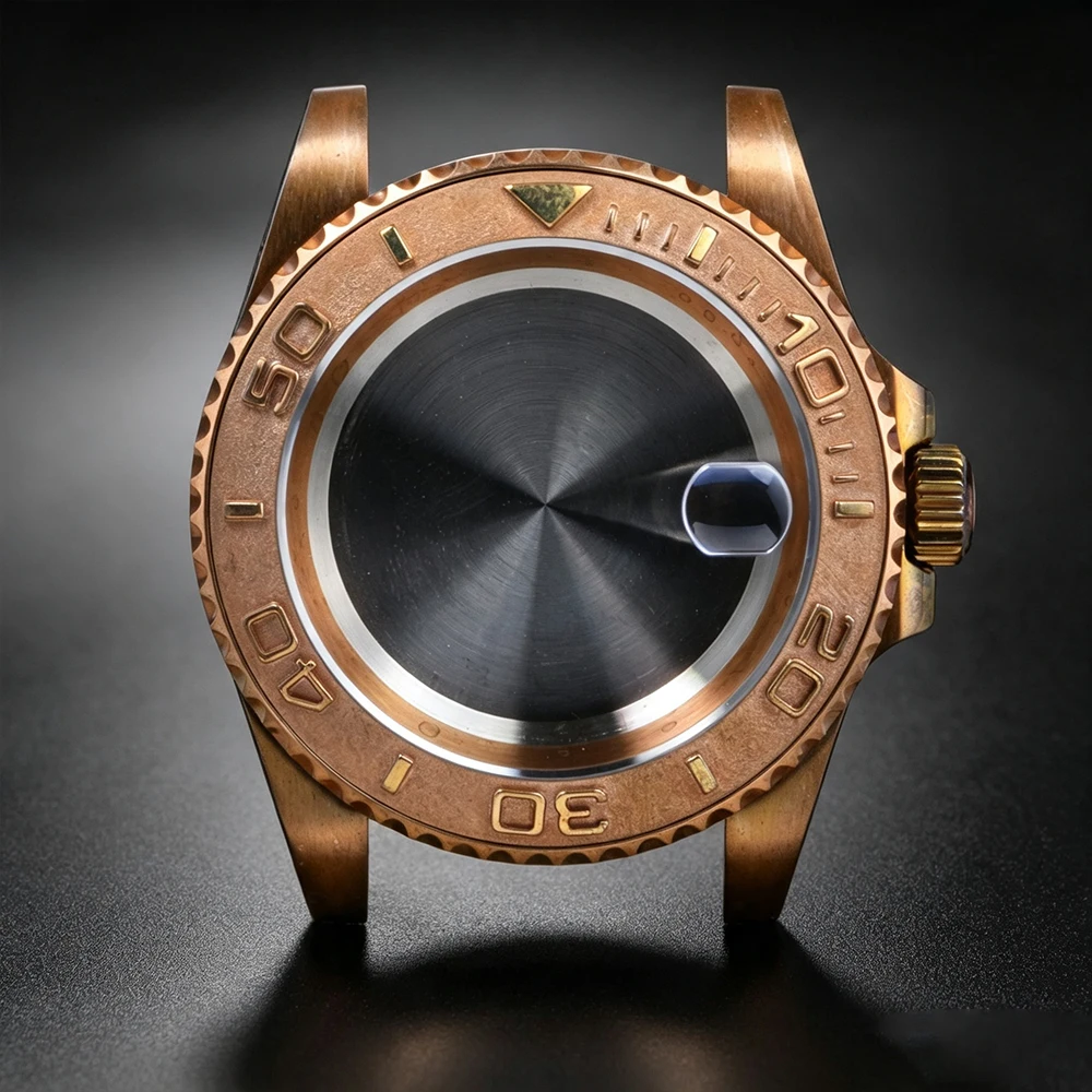 Vintage Tin Bronze Water Ghost Case Accessories 28.5-29mm Plate Suitable for NH35/NH36 Movement Sapphire Mirror