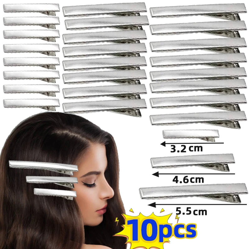 Silver Metal Hair Alligator Clips para Mulheres, Jóias DIY, Grampos de Cabelo, Presilhas, Ornamento, Ferramentas para Cabelo, Acessórios, 10 Pcs, 20 Pcs, 50Pcs