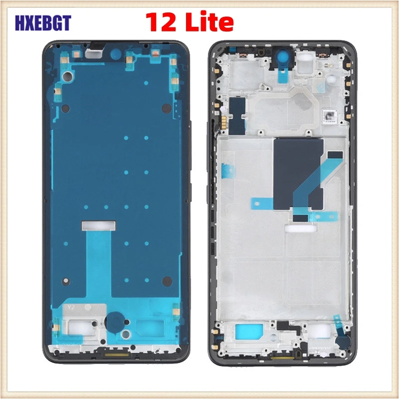 For Xiaomi 12 Lite  Middle Frame Housing Bezel Front Chassis Frame With Side Buttons Mi 12Lite  Replacement Parts