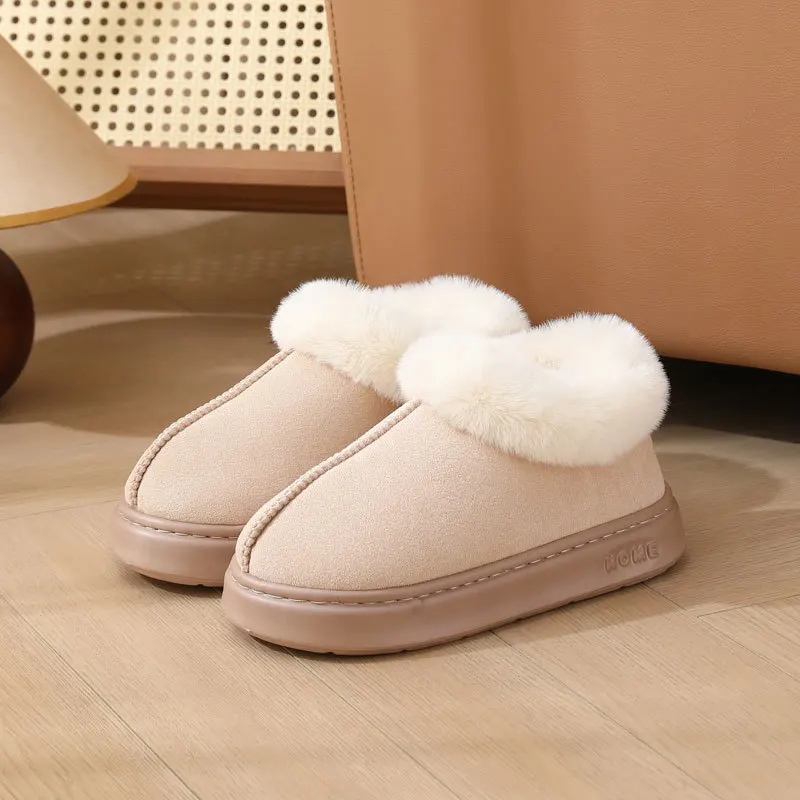 Women's Waterproof Cotton Slippers Winter Suitable for External Wear Anti Slip, Odorless Comfortable Warm And Furry Cotton Shoes