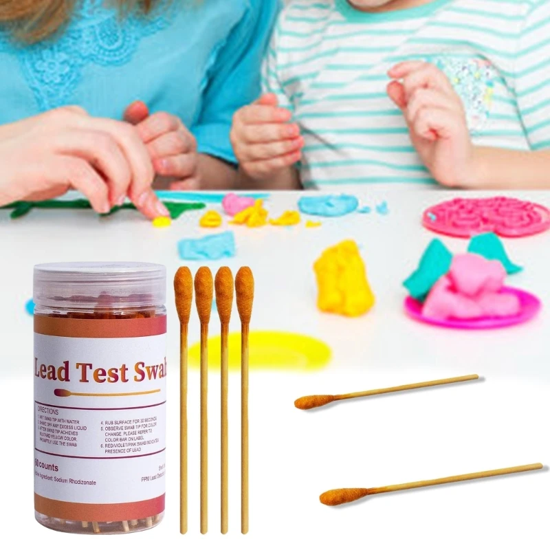30 ชิ้น Rapid Home การทดสอบตะกั่ว Swabs การทดสอบตะกั่ว Swabs สำหรับทาสีจานโลหะ R9UF