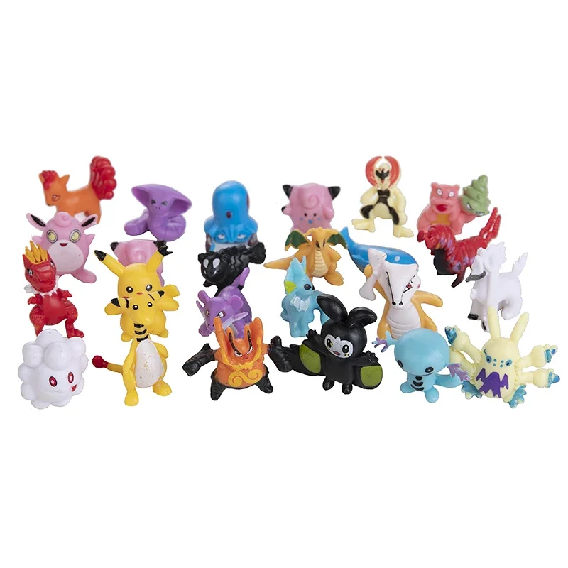 24-144Style Pokemon Anime Figure Pikachu Action Model 2-3CM Ornamental Collectible Mini Model Doll Toy Kids Christmas Gifts