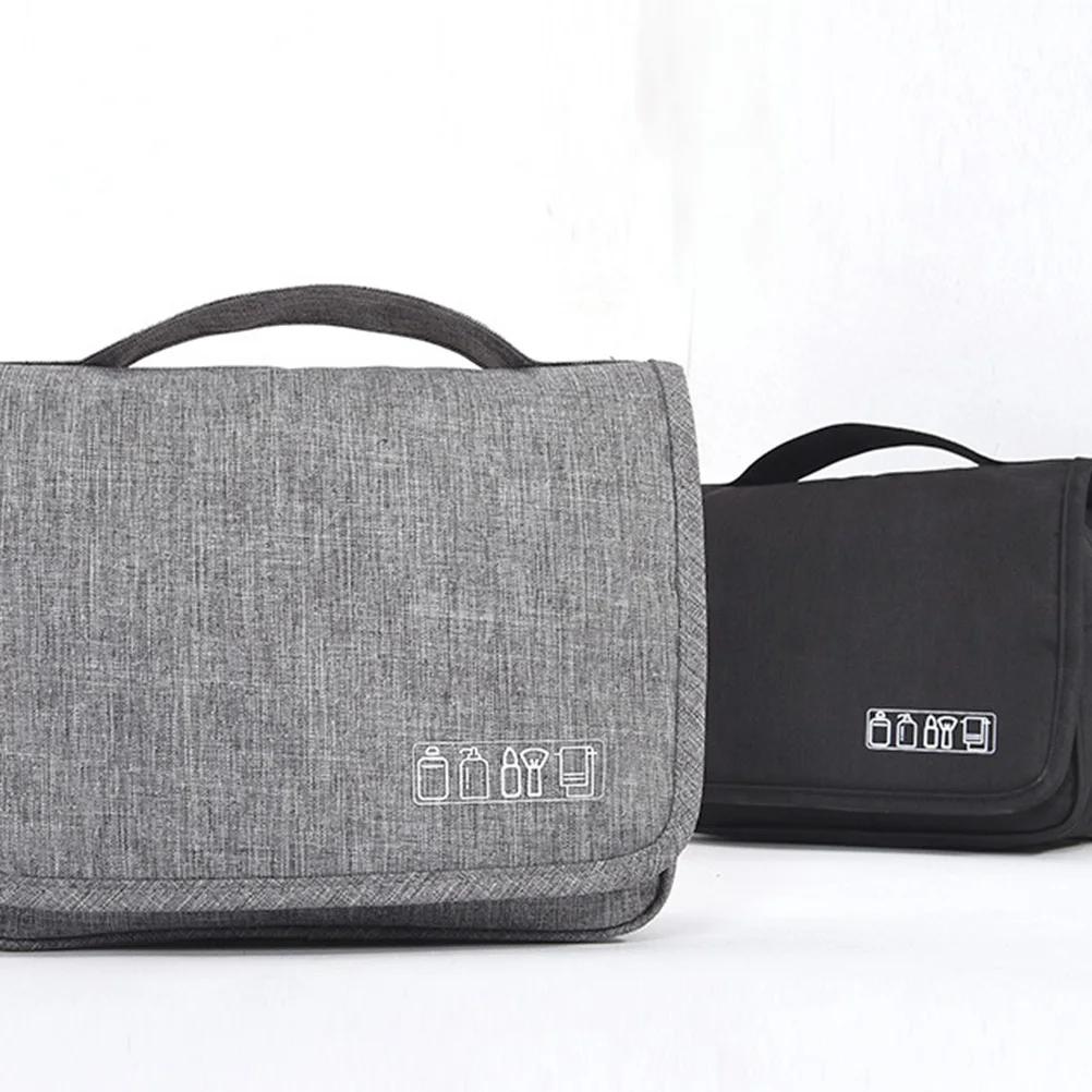 

Large Capacity Storage Bag Organizer for Toiletries Makeup Travel Durable Hanging Multi Pocket Foldable Light Grey