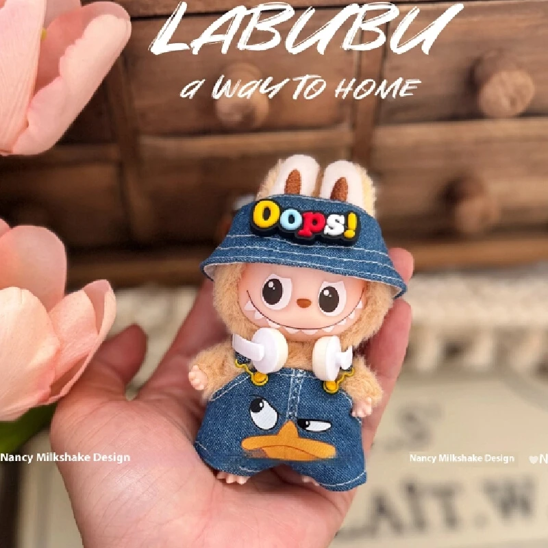 

Для Labubu милые аксессуары, сменная одежда для кукол, комплект шляп, V4, аксессуары для кукол, аксессуары для одежды, повседневная одежда, брюки с ремешком