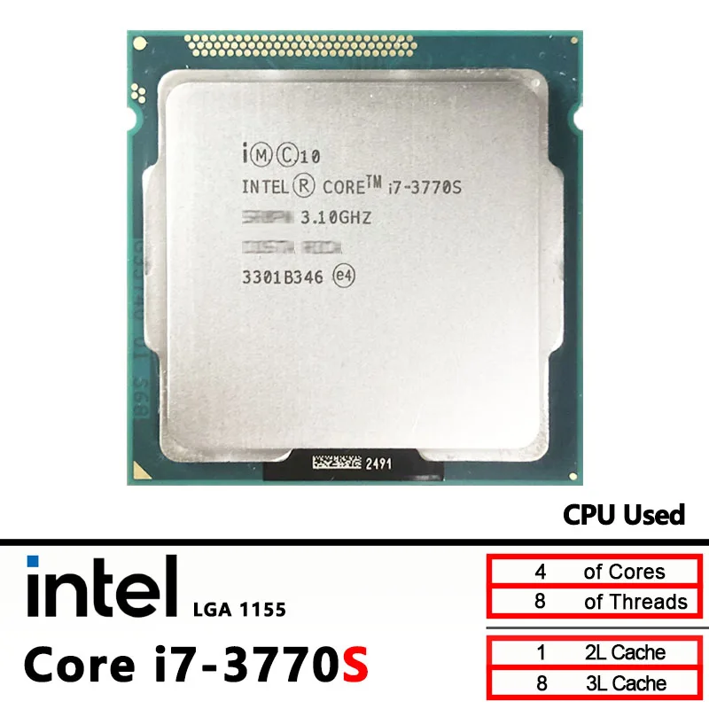 

Intel Core i7 3770S i7-3770S Used 3.1 GHz 65W CPU processor LGA 1155