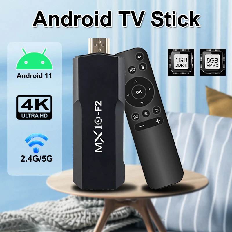 Amazon Fire TV Stick 4K MX10 F2 RK3228A Quad-Core 1GB 8GB Smart TV Box/Stick con Control Remoto Infrarrojo