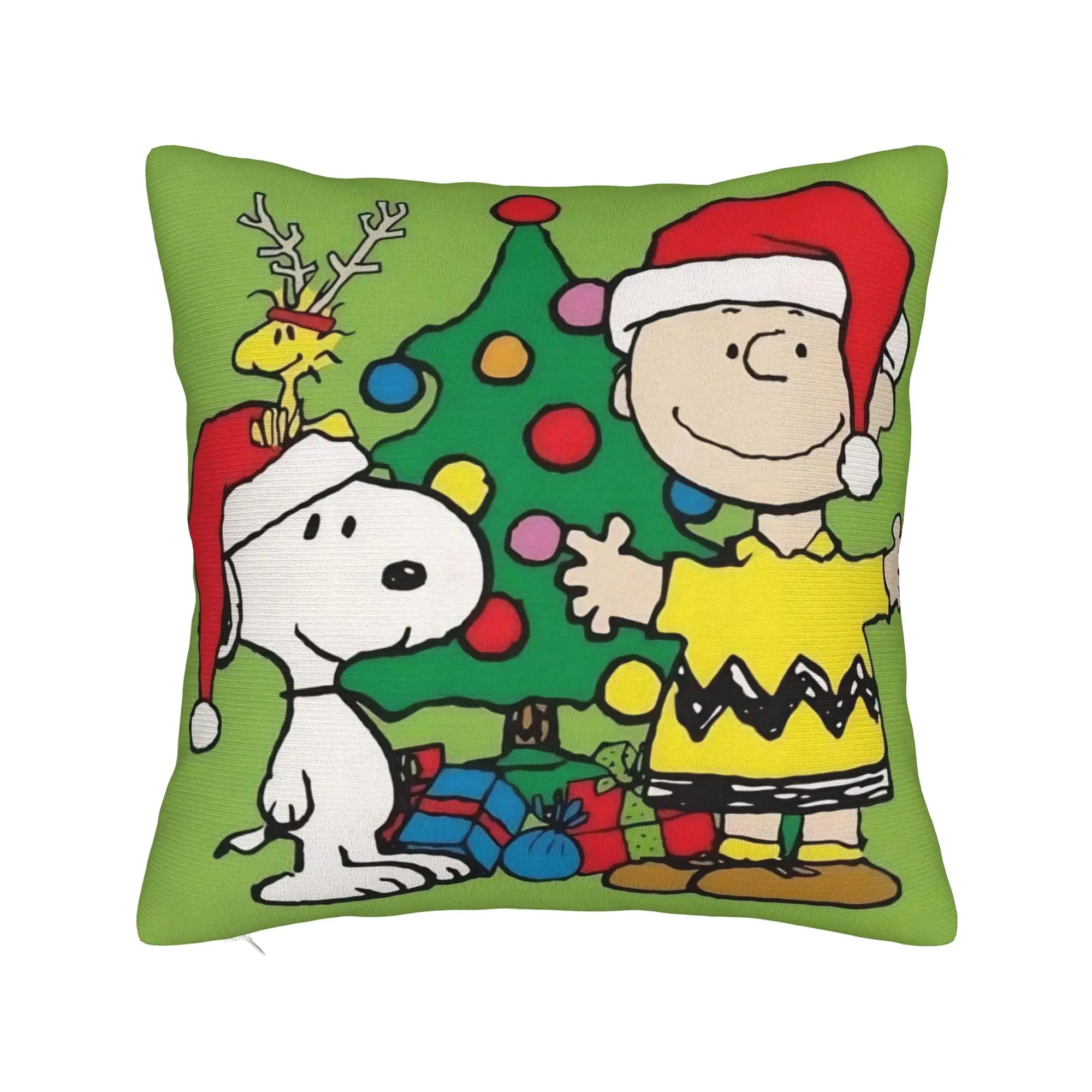 S-Snoopys Xmas  Merry Christmas Pillowcase Polyester Cushion Cover Gift  Throw Pillow Case Cover Bedroom Wholesale 40X40cm
