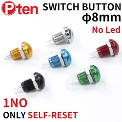 1pc 8mm Waterproof Momentary Metal Doorbell Doorbell Push Button Switch Auto Engine Auto Start Starter 1NO no led