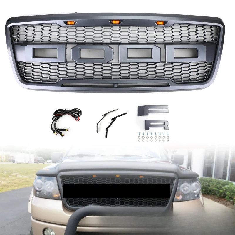 

Suitable for 04-08 Ford F150 middle net LED light front grille