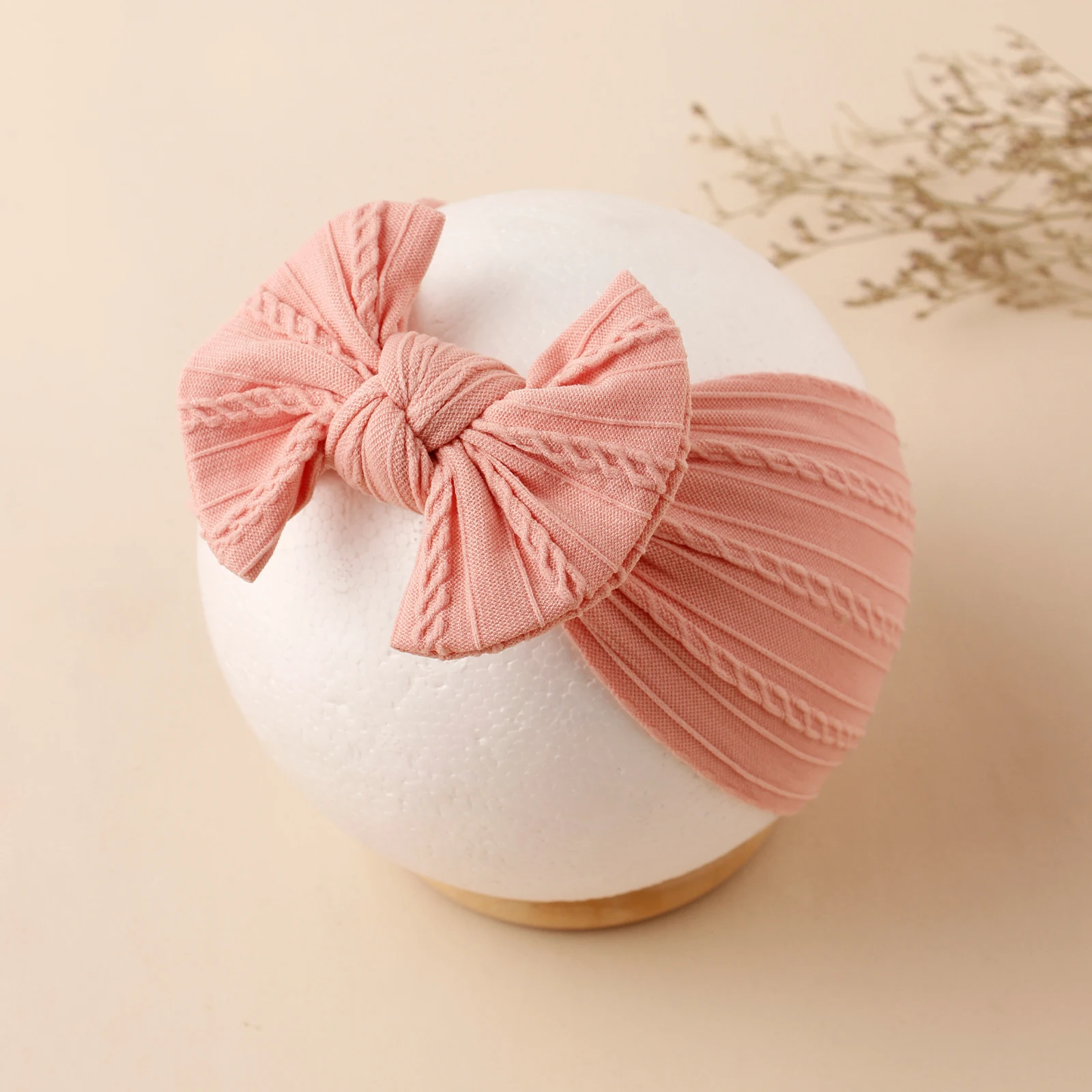 5pcs Baby Soft Handmade Bow Headband Soft Nylon Jacquard Securing Hair Band Kids Elastic Turban Girls Cute Hair Accessories